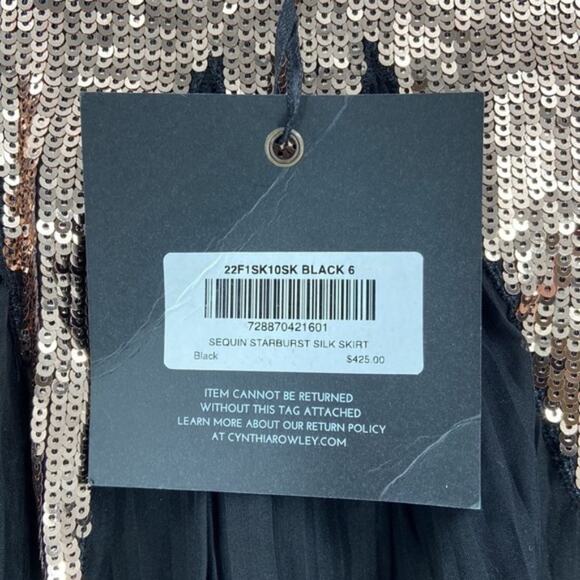 CYNTHIA ROWLEY Sequin Starburst Silk Maxi Skirt | US 6 - Picture 9 of 13